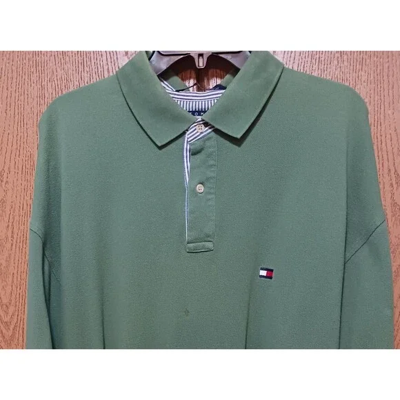 2-Tommy Hilfiger Polos-(Hawaiian-Red/Tan)-and-(Green)-(Decent)-(Size:2XL)-$20.00 - Picture 6 of 7